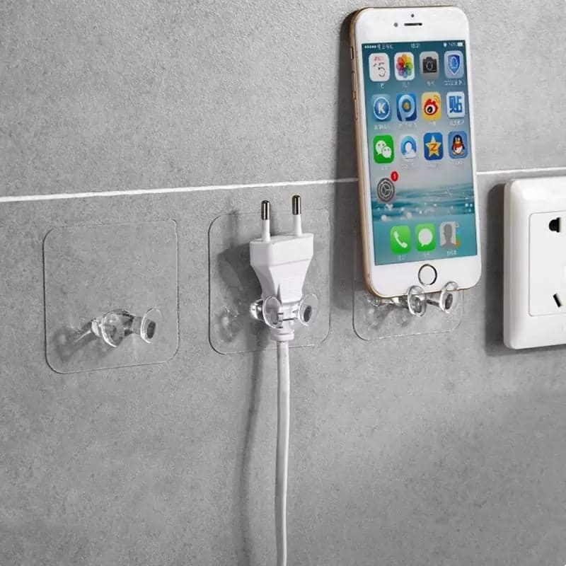 Self Adhesive Wall Hook, Power Plug Socket Holder, Wall Storage Hanger Self Adhesive Wall Hook, Power Plug Socket Holder, Wall Storage Hanger